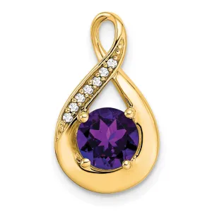 14k Amethyst and Diamond Pendant