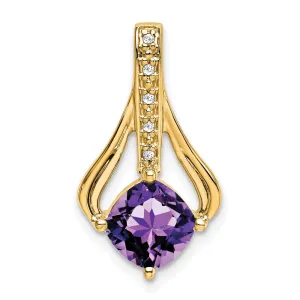 14k Amethyst and Diamond Pendant