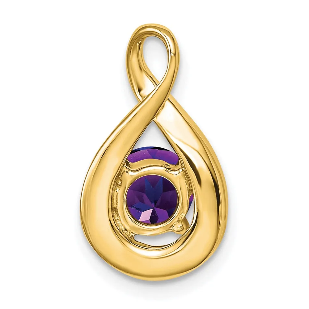 14k Amethyst and Diamond Pendant