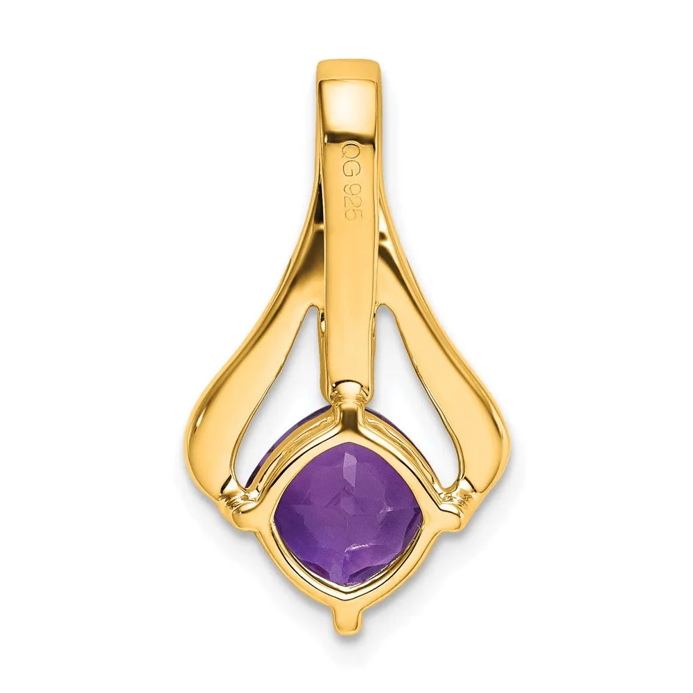 14k Amethyst and Diamond Pendant