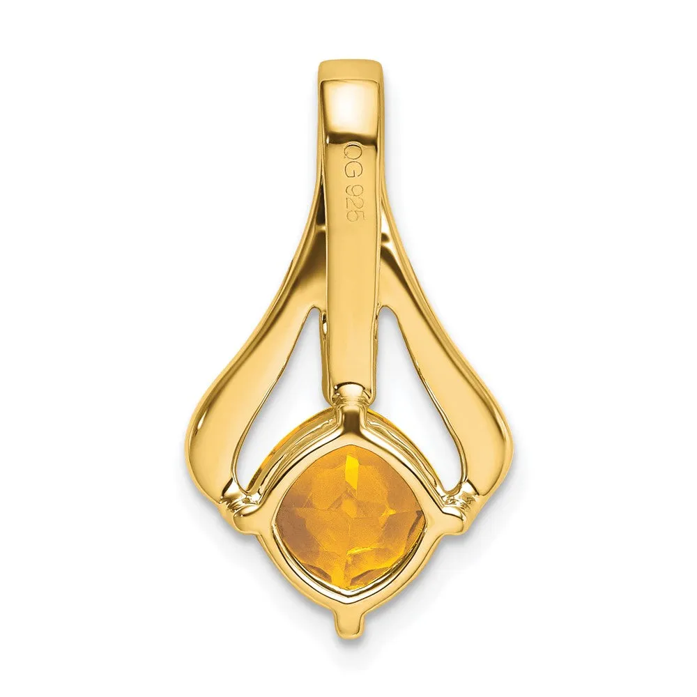 14k Citrine and Diamond Pendant