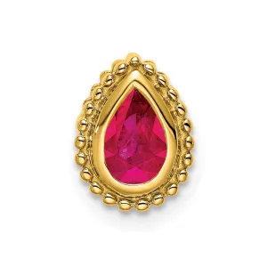 14k Pear Ruby Chain Slide