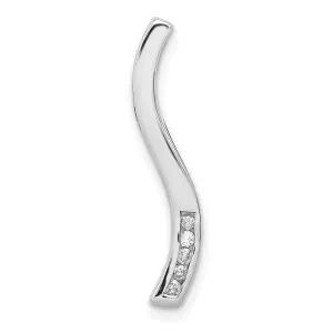 14k White Gold 1/20ct. Diamond Curved Line Chain Slide