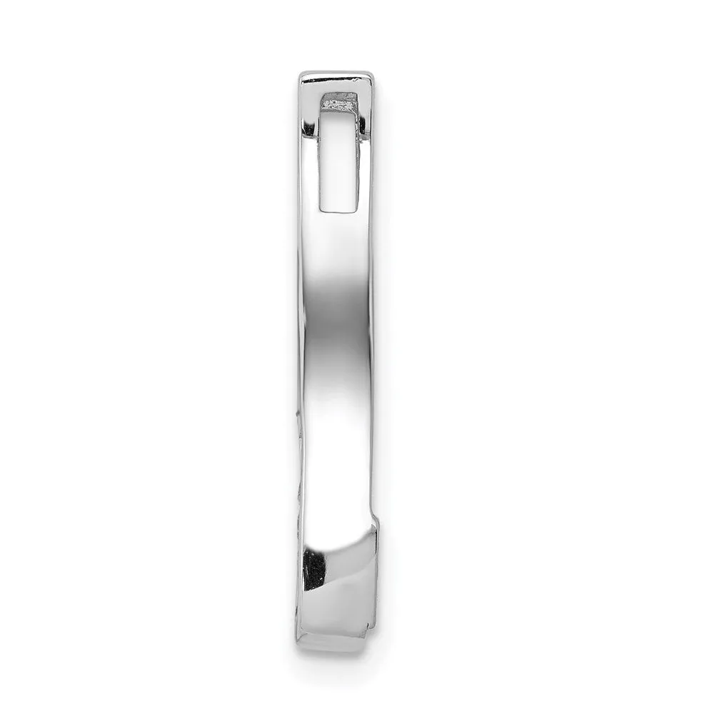 14k White Gold 1/20ct. Diamond Curved Line Chain Slide