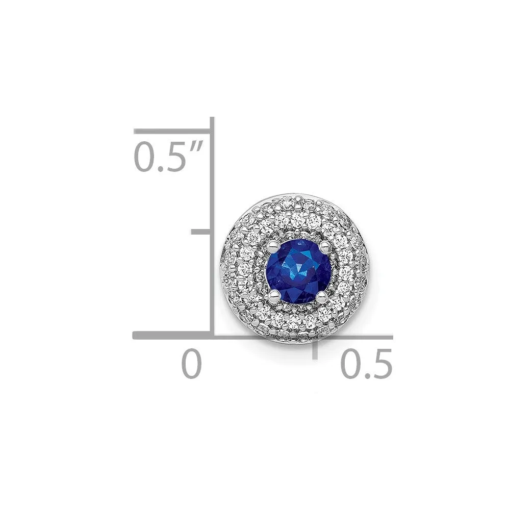 14k White Gold 1/4ct. Diamond and .25 Sapphire Chain Slide
