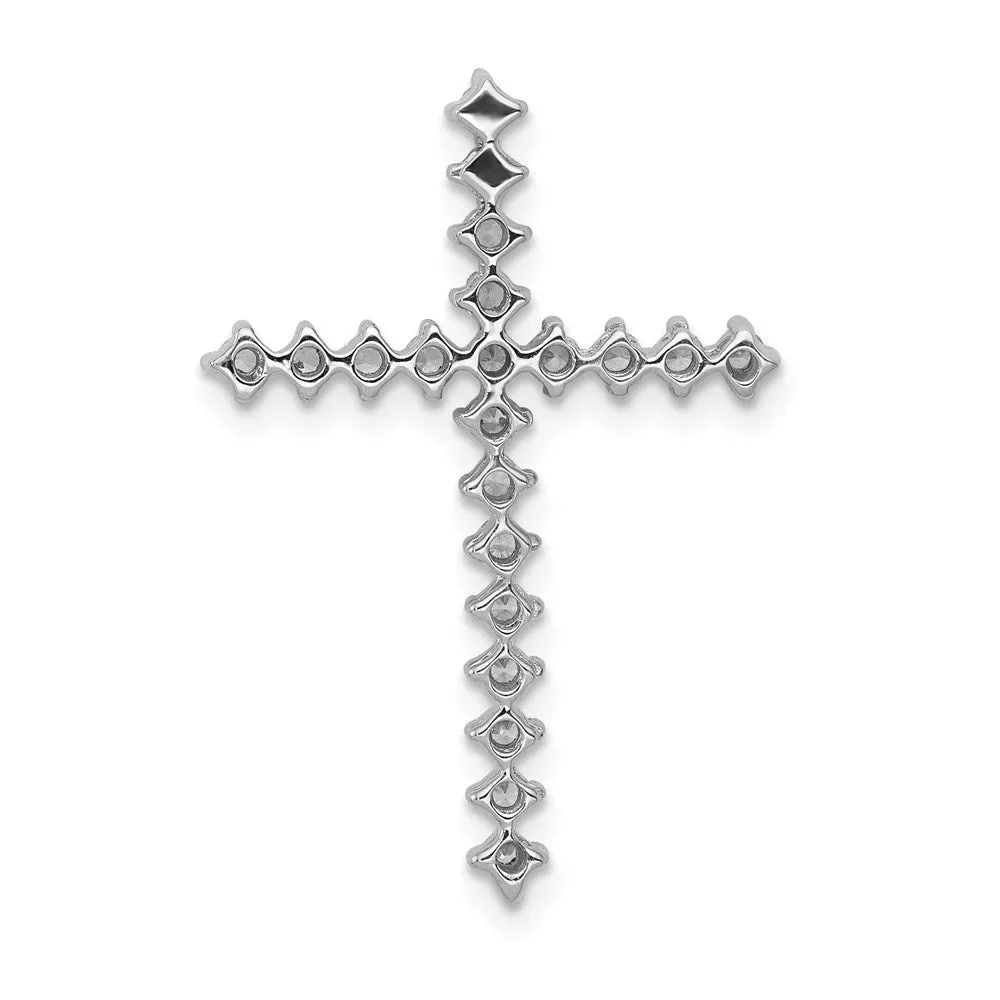14k White Gold 3/8ct. Diamond Cross Chain Slide