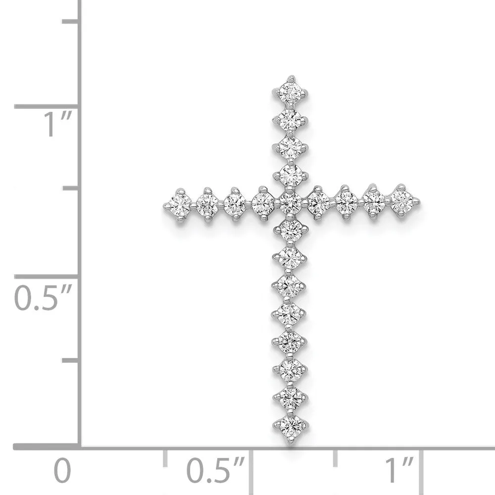 14k White Gold 3/8ct. Diamond Cross Chain Slide