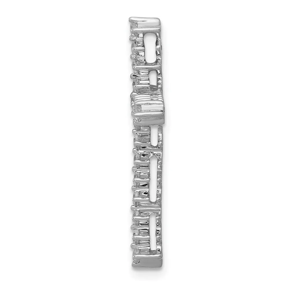 14k White Gold 3/8ct. Diamond Cross Chain Slide