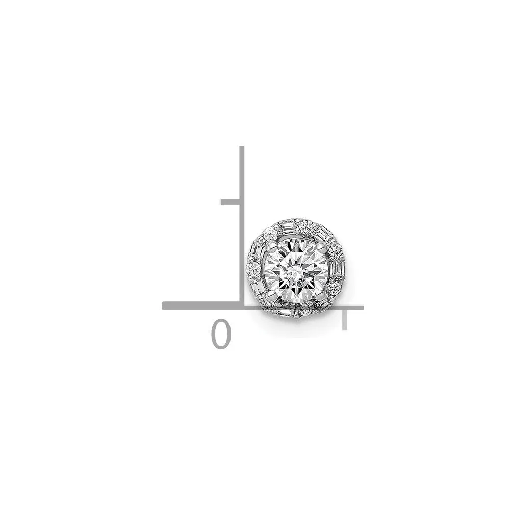 14k White Gold 4.1mm Center 1/20ct. Diamond Semi-mount Chain Slide