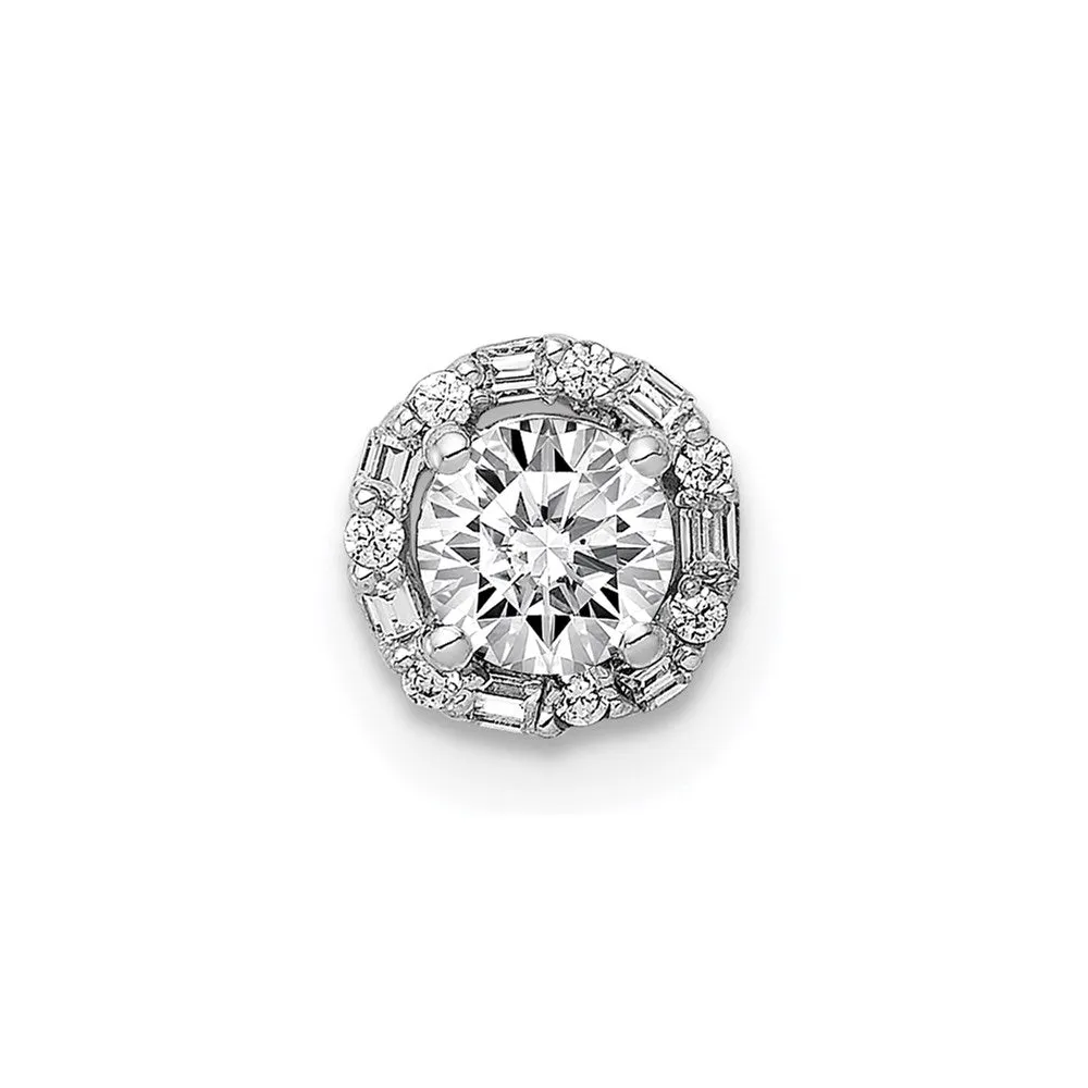 14k White Gold 4.1mm Center 1/20ct. Diamond Semi-mount Chain Slide
