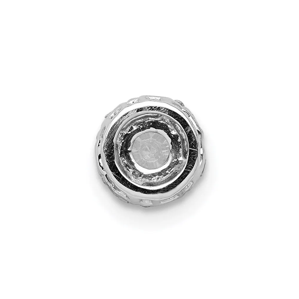 14k White Gold 4.1mm Center 1/20ct. Diamond Semi-mount Chain Slide