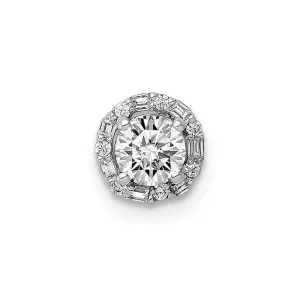 14k White Gold 4.1mm Center 1/20ct. Diamond Semi-mount Chain Slide