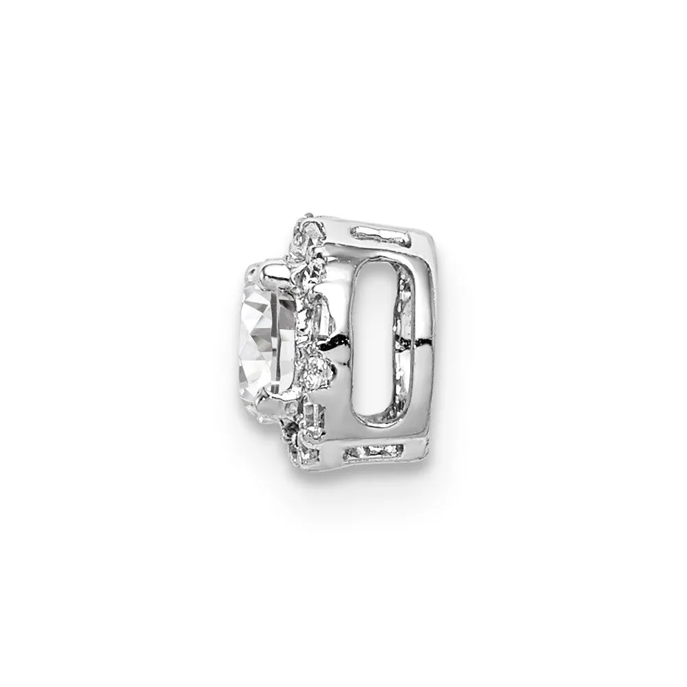 14k White Gold 4.1mm Center 1/20ct. Diamond Semi-mount Chain Slide