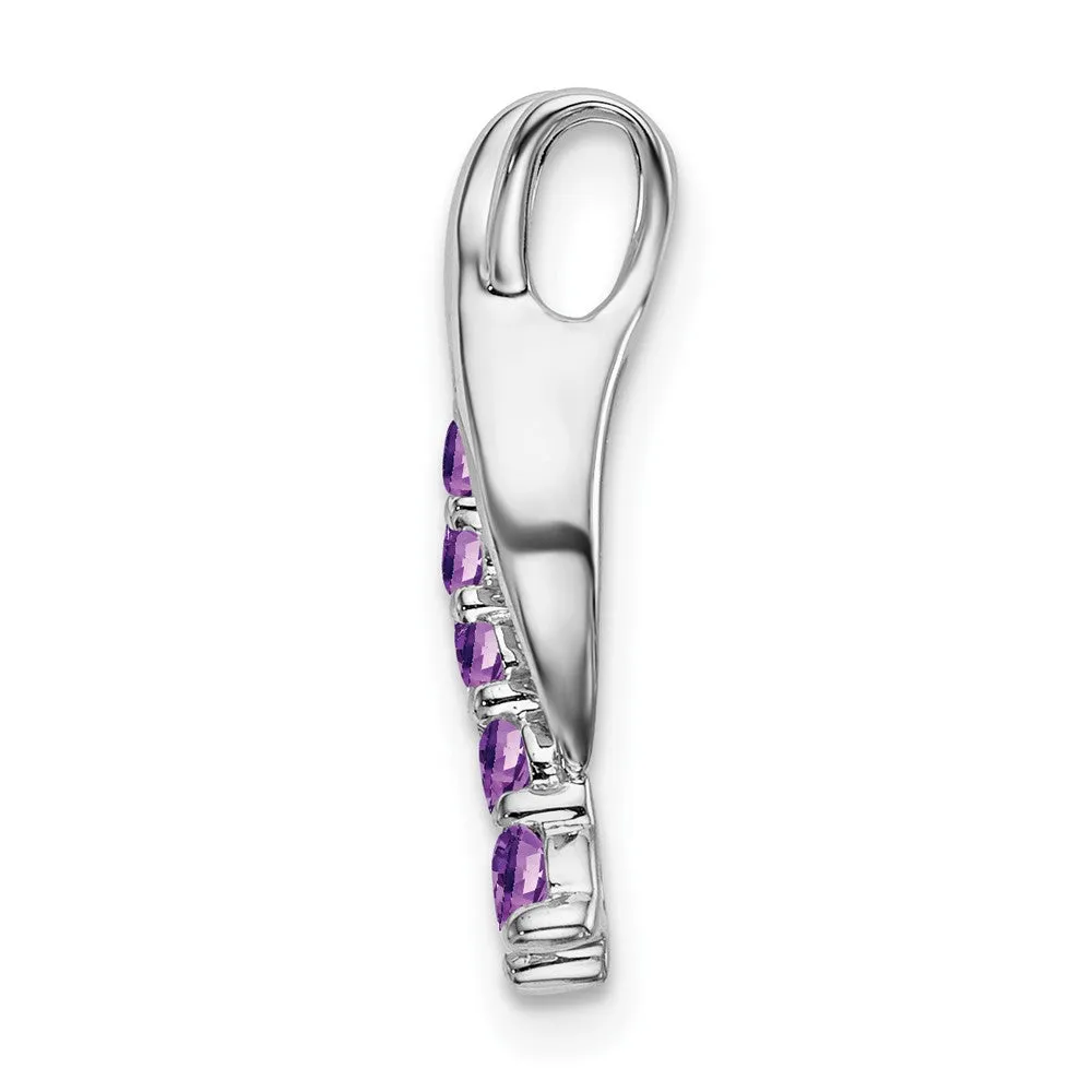 14k White Gold Amethyst Journey Chain Slide