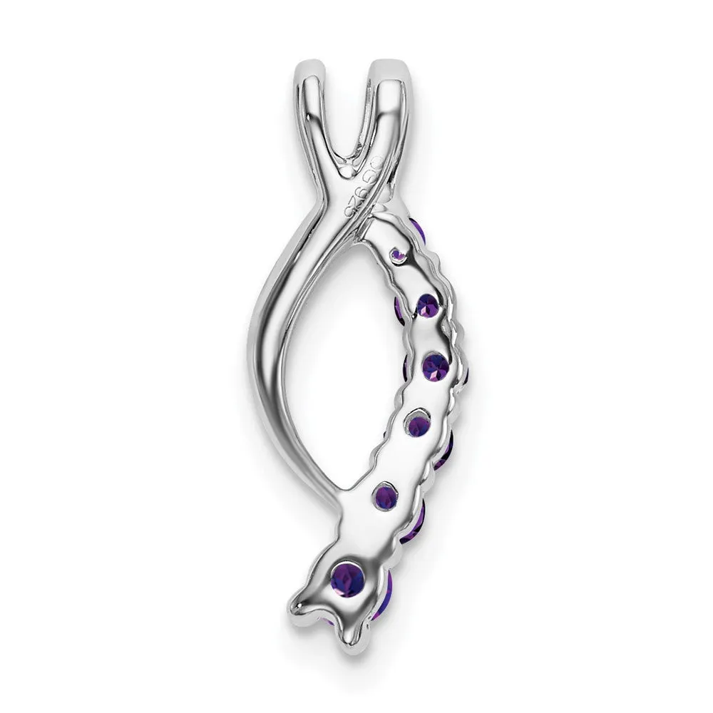 14k White Gold Amethyst Journey Chain Slide