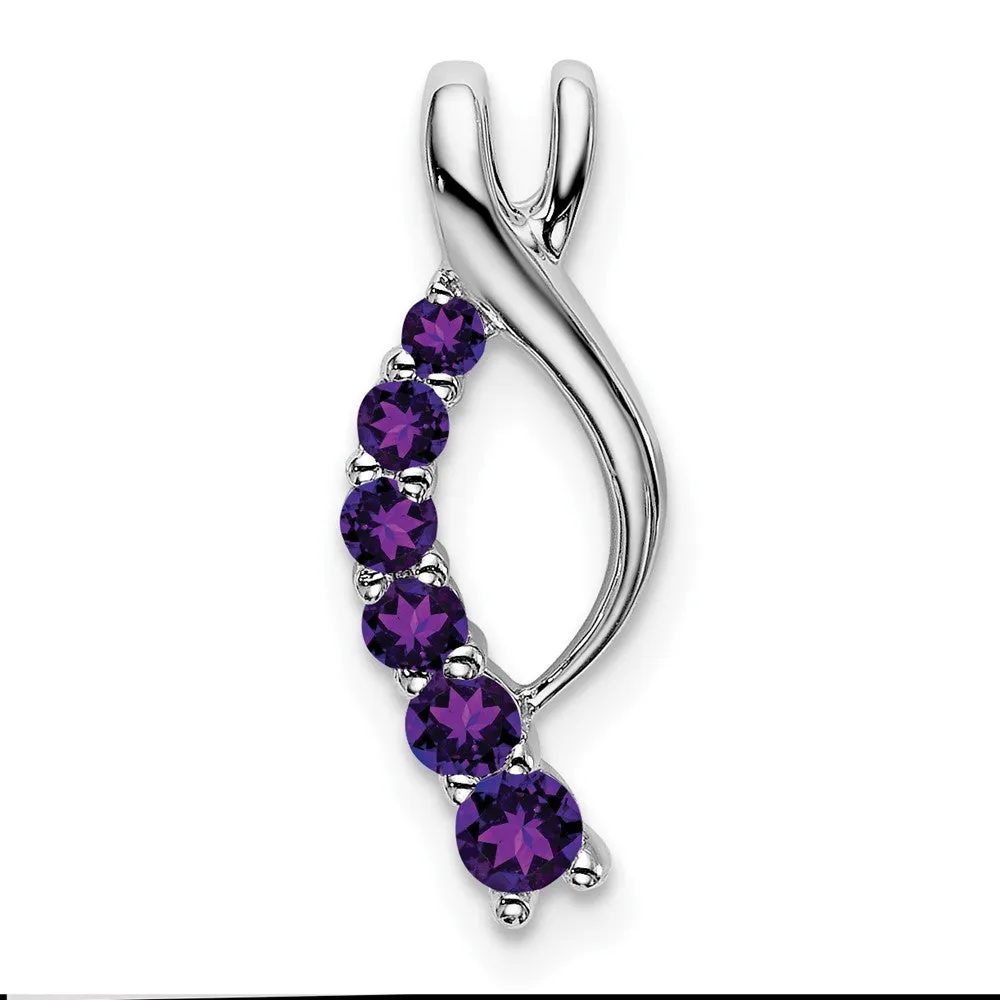 14k White Gold Amethyst Journey Chain Slide