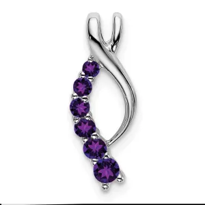 14k White Gold Amethyst Journey Chain Slide