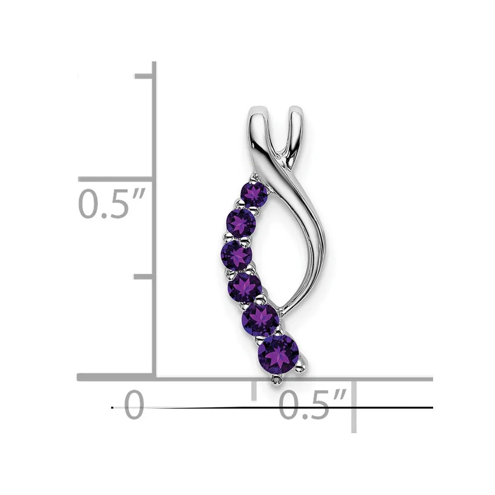 14k White Gold Amethyst Journey Chain Slide