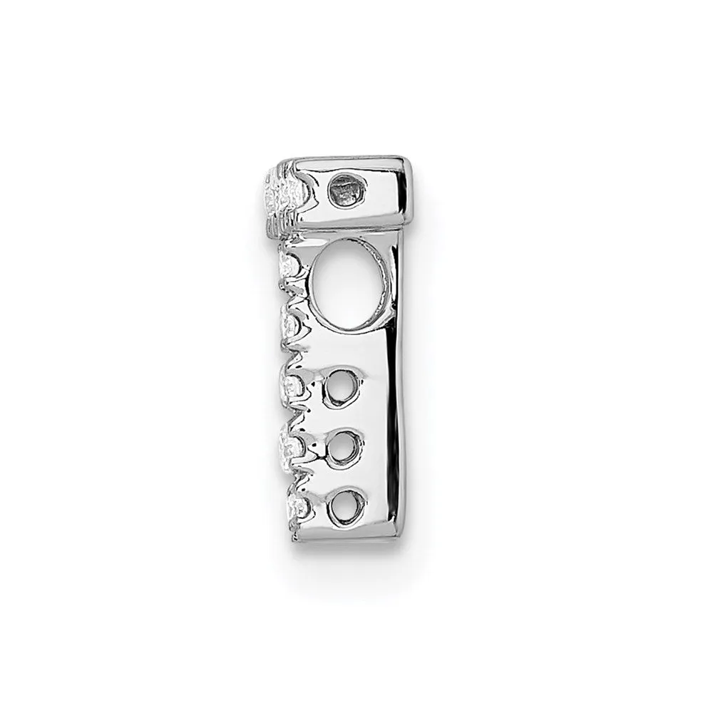 14k White Gold White Gold Diamond Letter T Initial Charm
