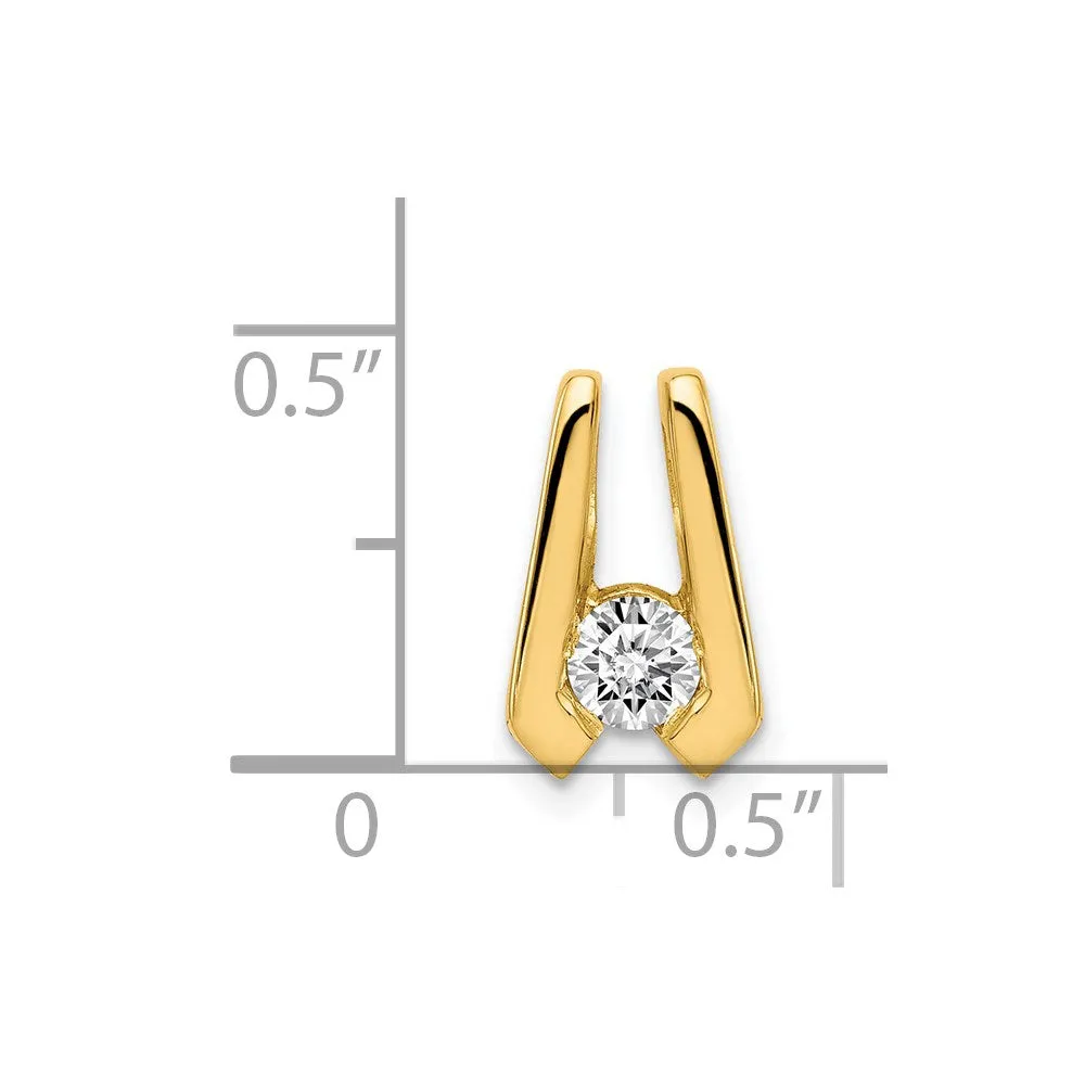 14k Yellow Gold A 4mm Diamond Slide