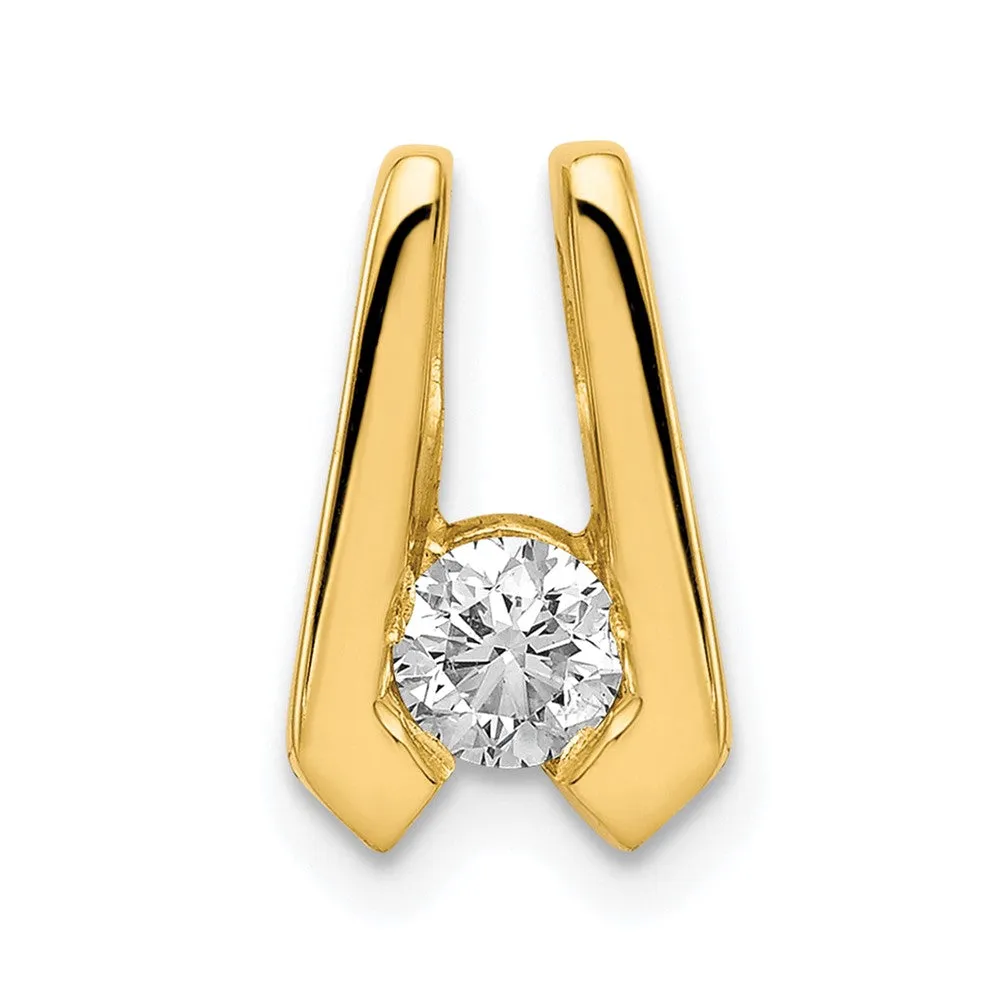 14k Yellow Gold A 4mm Diamond Slide