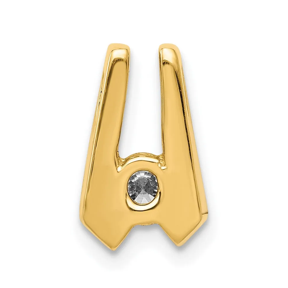 14k Yellow Gold A 4mm Diamond Slide