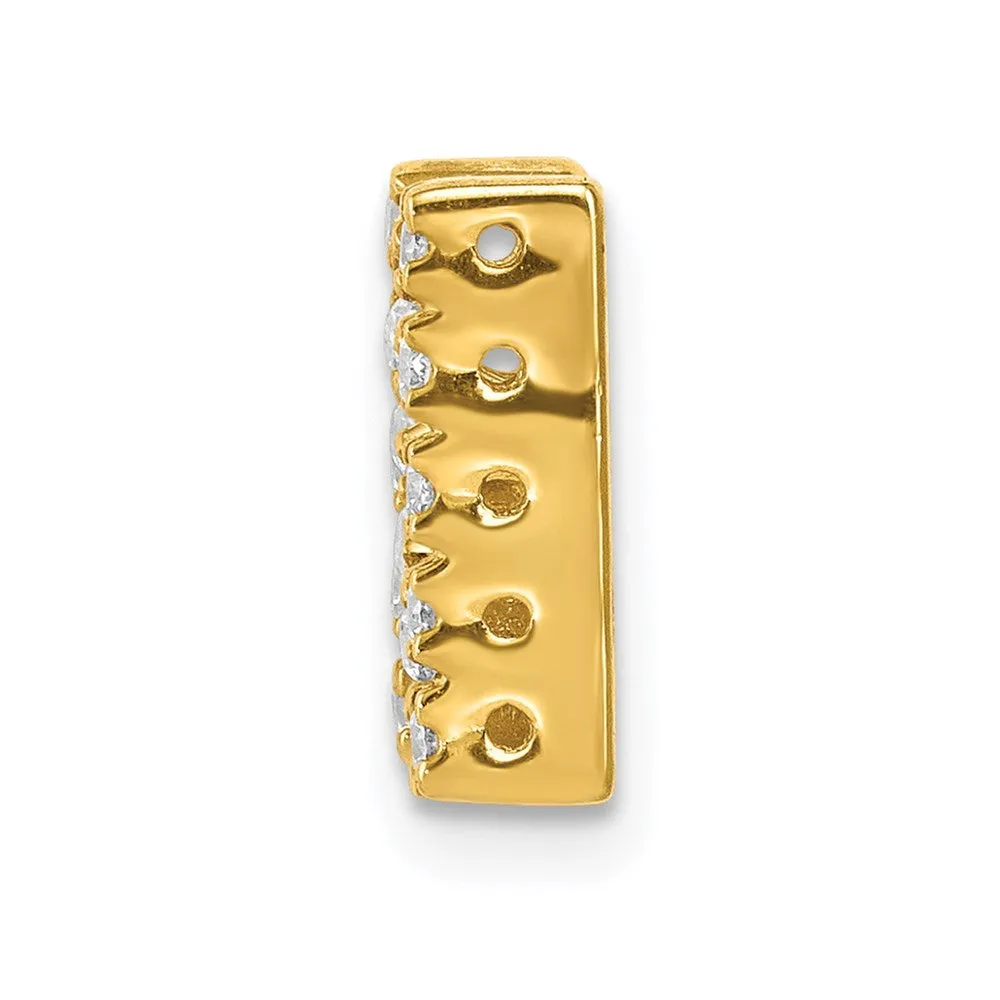 14k Yellow Gold Diamond Letter N Initial Charm