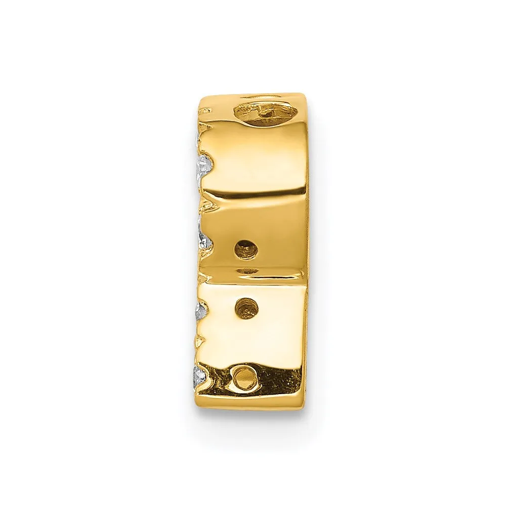 14k Yellow Gold Diamond Letter R Initial Charm