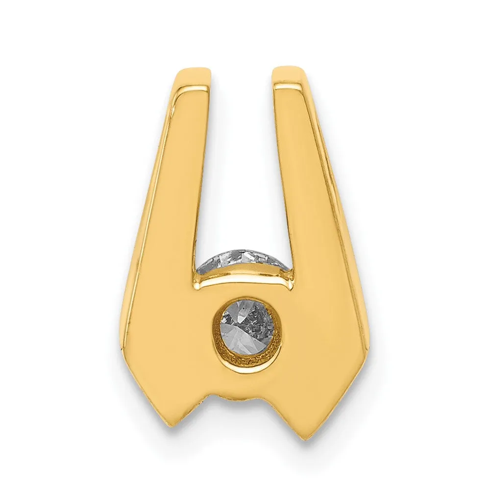 14k Yellow Gold VS 4.5mm Diamond Slide