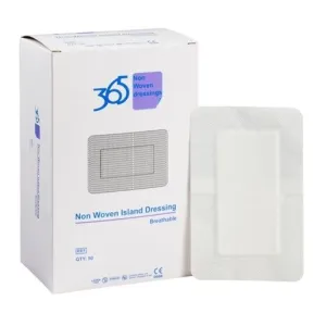 365 Non-Woven Island Dressings 10cm x 10cm x 50 Conformable/Absorbent pad