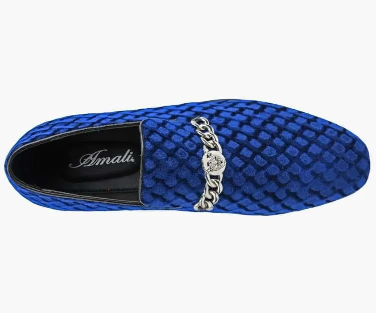 Amali Felix Navy Women’s Velvet Smoking Slippers