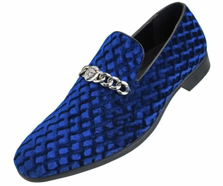 Amali Felix Navy Women’s Velvet Smoking Slippers