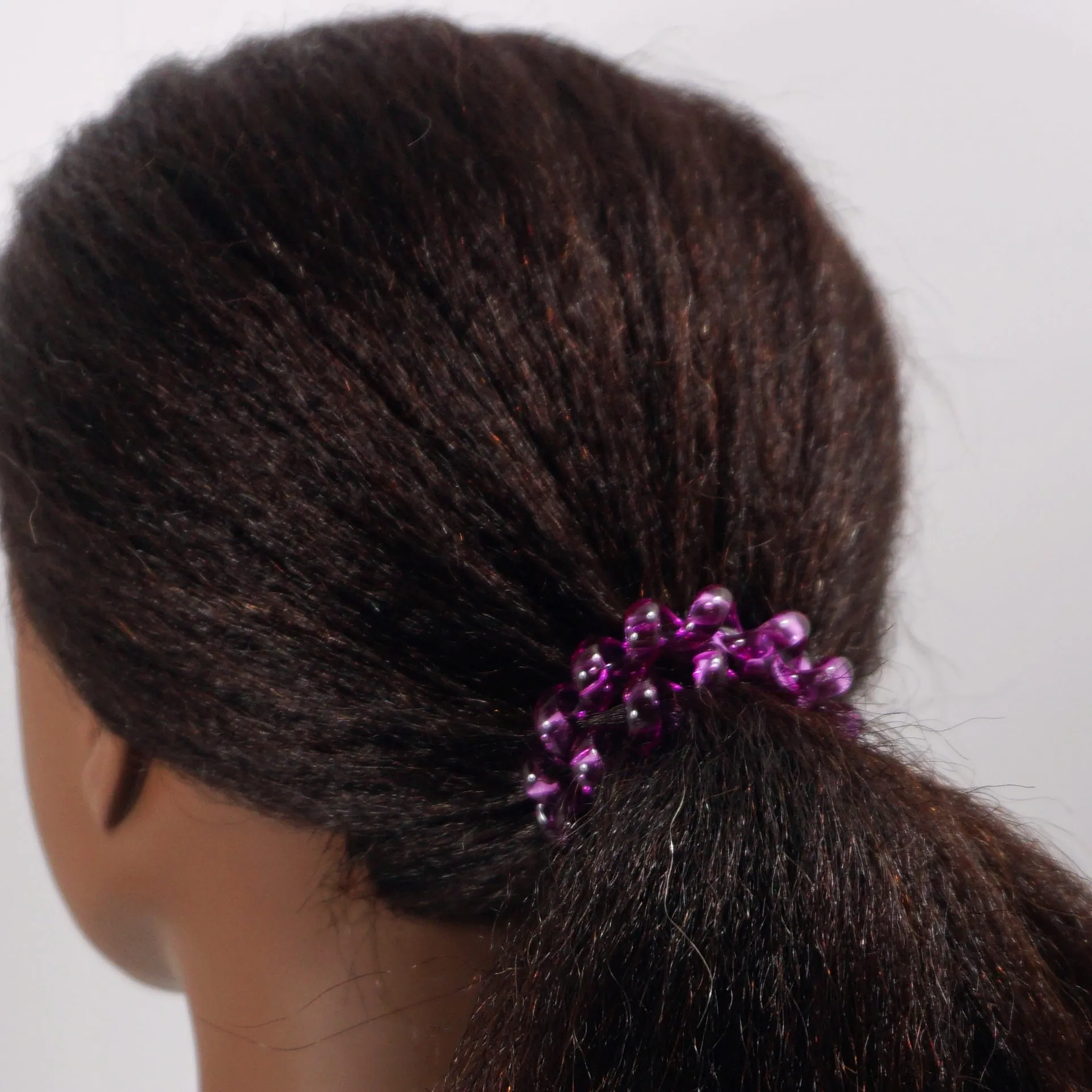 Amelia Beauty Products 8 Large Smooth Elastic Hair Coils, 2. 5in Diameter Thick Spiral Hair Ties, Gentle on Hair, Strong Hold and Minimizes Dents and Creases, Purple
