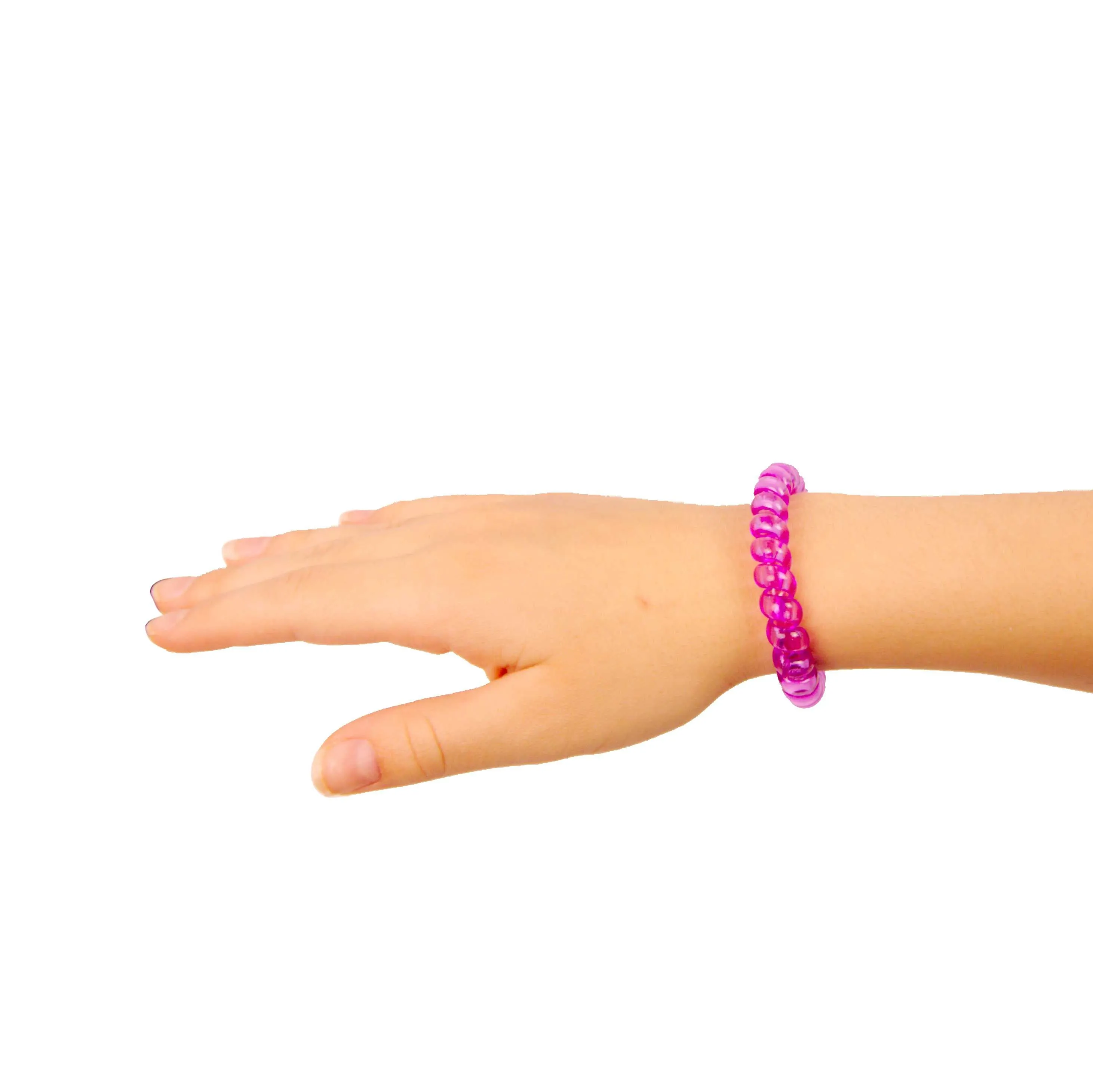 Amelia Beauty Products 8 Large Smooth Elastic Hair Coils, 2. 5in Diameter Thick Spiral Hair Ties, Gentle on Hair, Strong Hold and Minimizes Dents and Creases, Purple