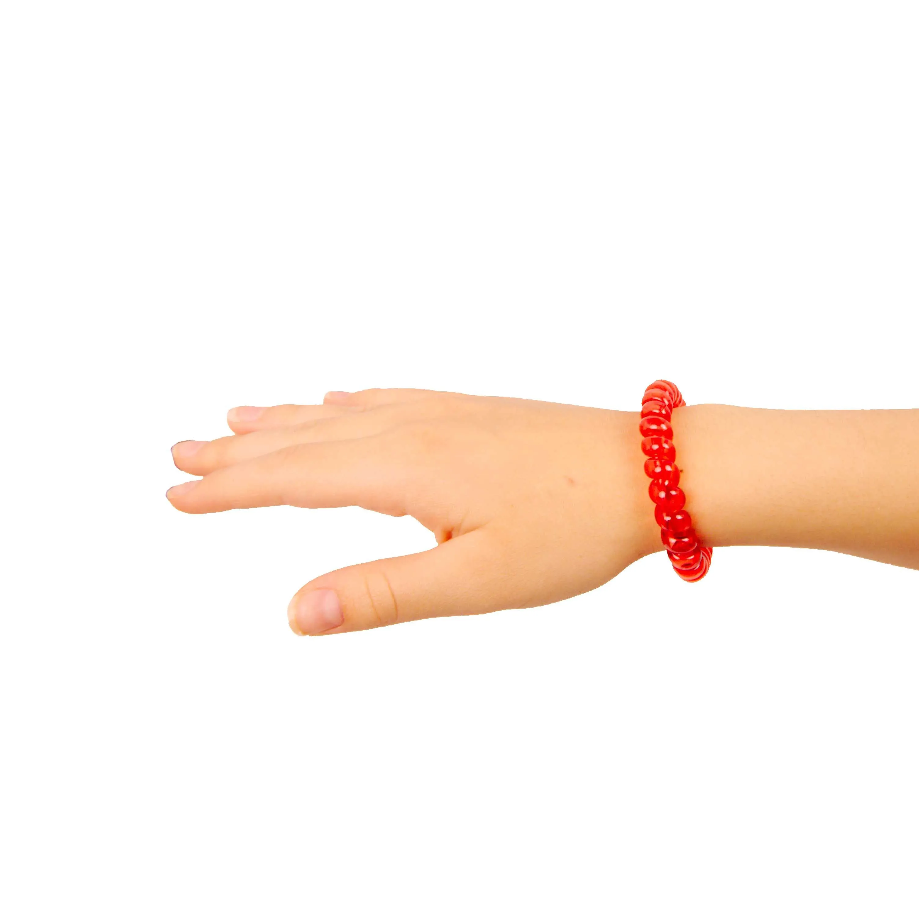 Amelia Beauty Products 8 Large Smooth Elastic Hair Coils, 2. 5in Diameter Thick Spiral Hair Ties, Gentle on Hair, Strong Hold and Minimizes Dents and Creases, Red