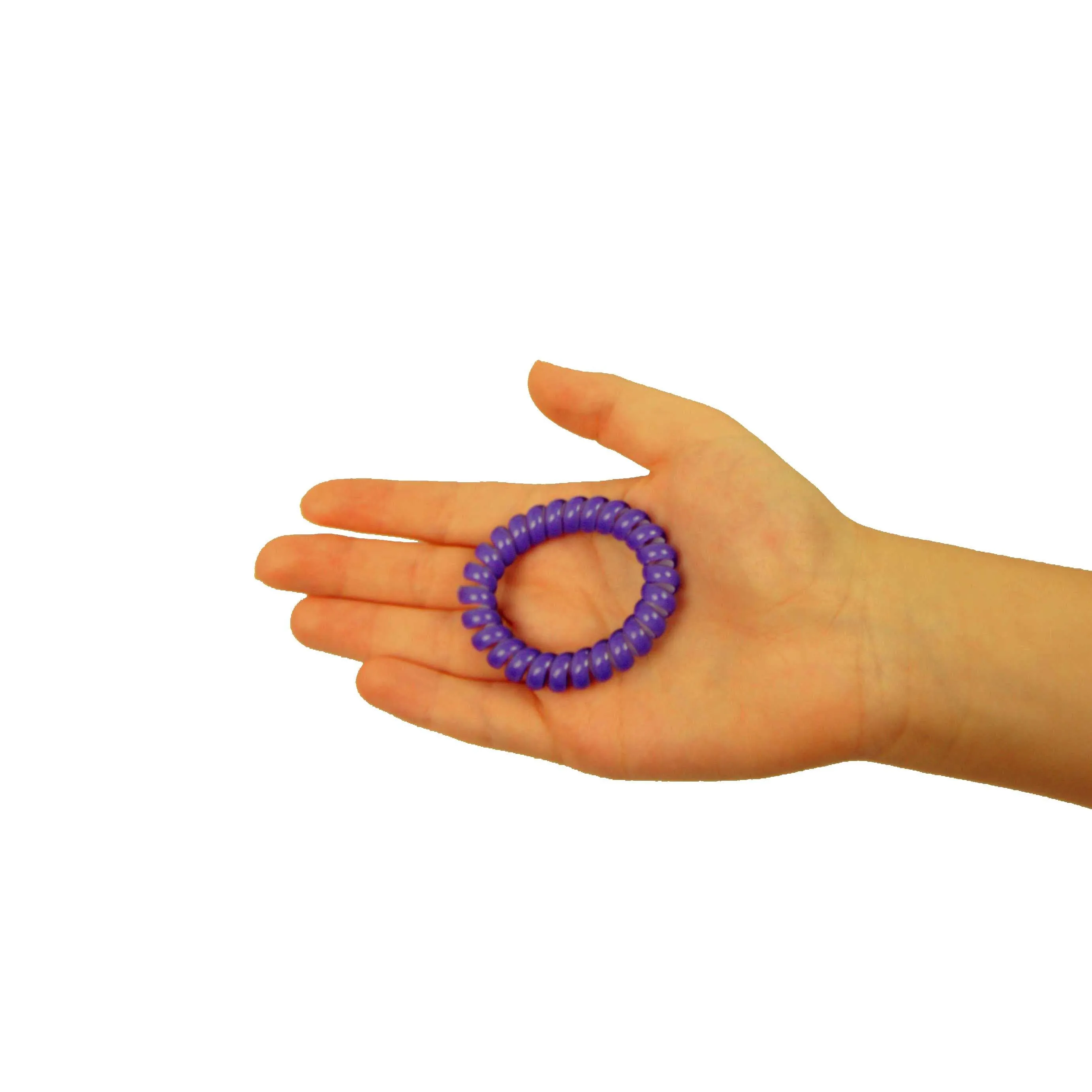 Amelia Beauty Products 8 Medium Elastic Hair Coils, 2.0in Diameter Thick Spiral Hair Ties, Gentle on Hair, Strong Hold and Minimizes Dents and Creases, Blue