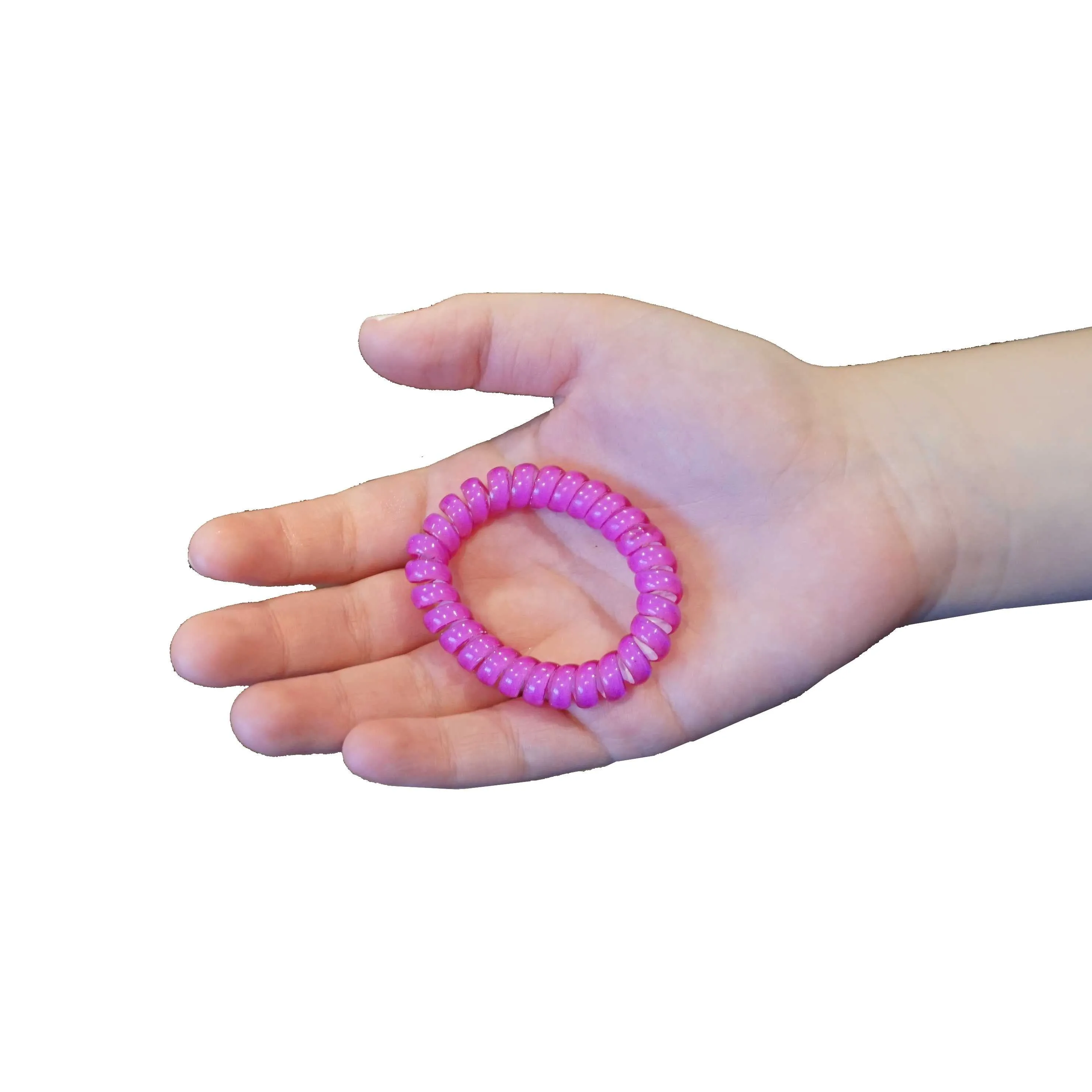 Amelia Beauty Products 8 Medium Elastic Hair Coils, 2.0in Diameter Thick Spiral Hair Ties, Gentle on Hair, Strong Hold and Minimizes Dents and Creases, Magenta