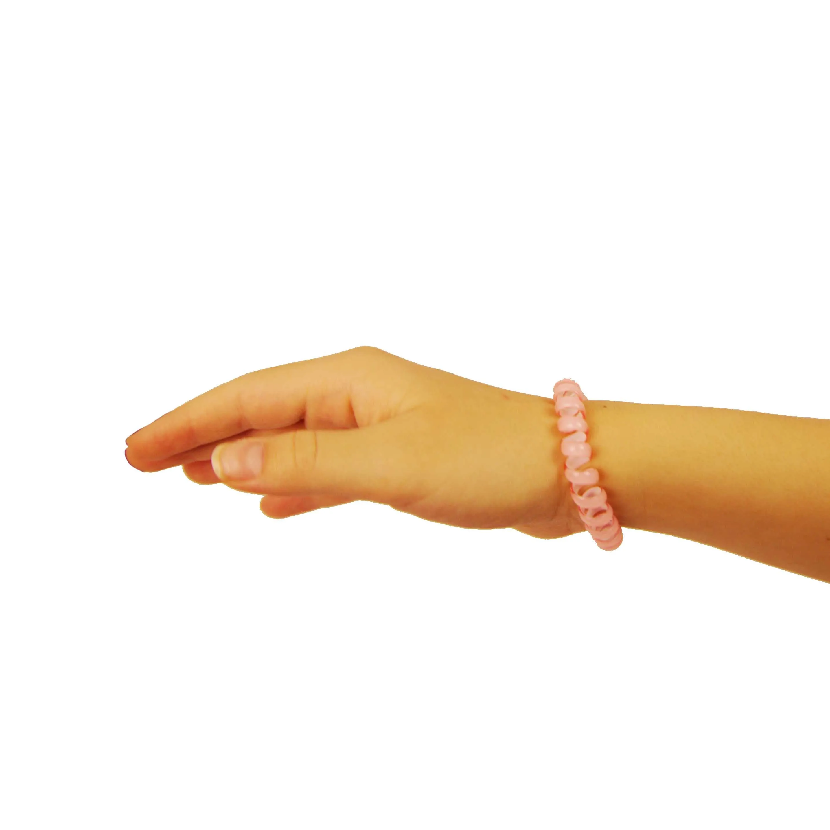 Amelia Beauty Products 8 Medium Elastic Hair Coils, 2.0in Diameter Thick Spiral Hair Ties, Gentle on Hair, Strong Hold and Minimizes Dents and Creases, Pink