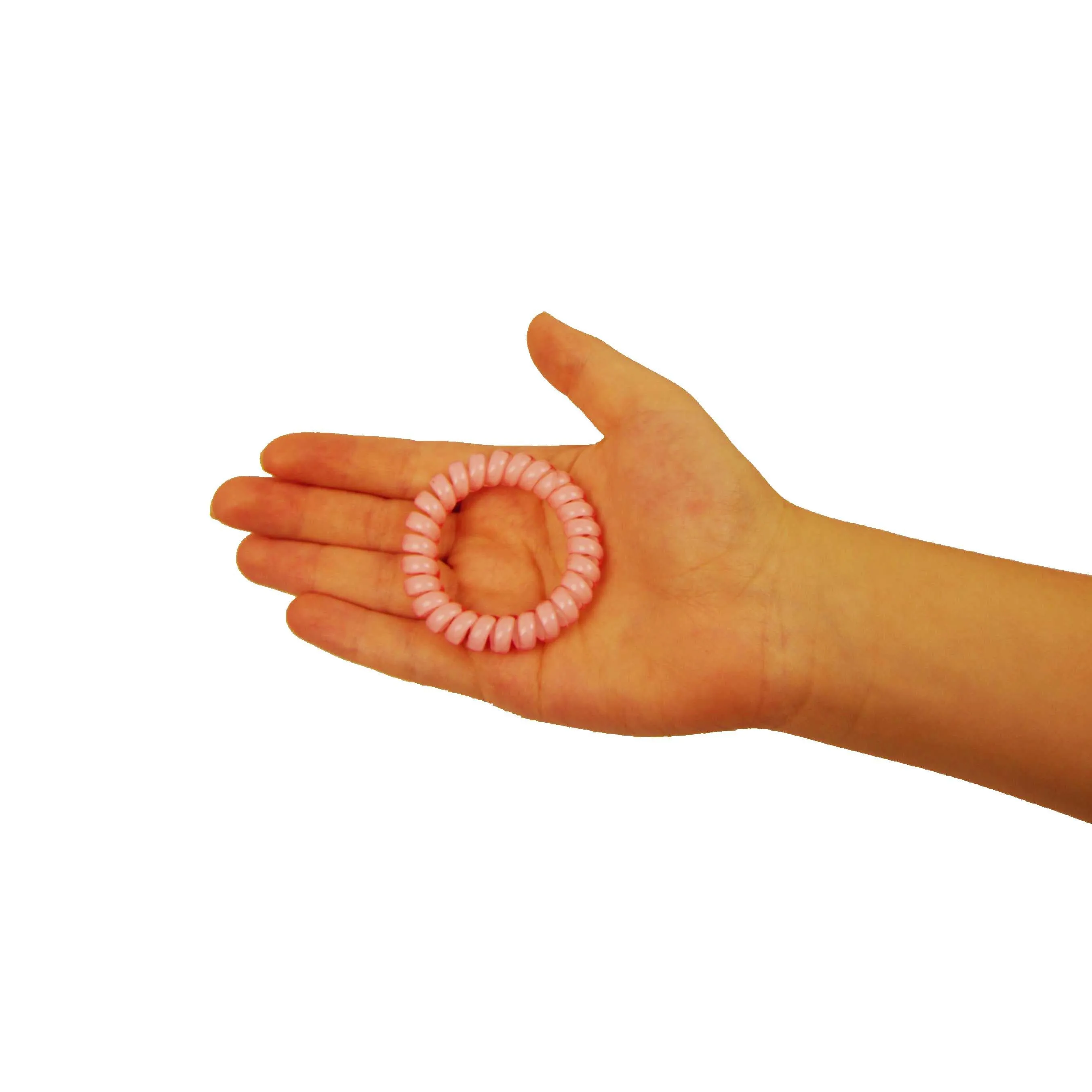 Amelia Beauty Products 8 Medium Elastic Hair Coils, 2.0in Diameter Thick Spiral Hair Ties, Gentle on Hair, Strong Hold and Minimizes Dents and Creases, Pink
