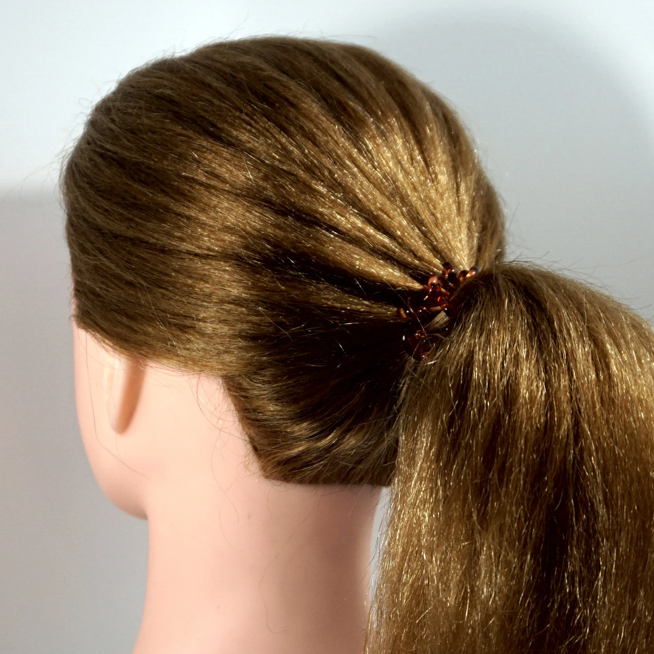 Amelia Beauty Products 8 Small Elastic Hair Coils, 1.5in Diameter Thick Spiral Hair Ties, Gentle on Hair, Strong Hold and Minimizes Dents and Creases, Black, Brown and Clear Mix