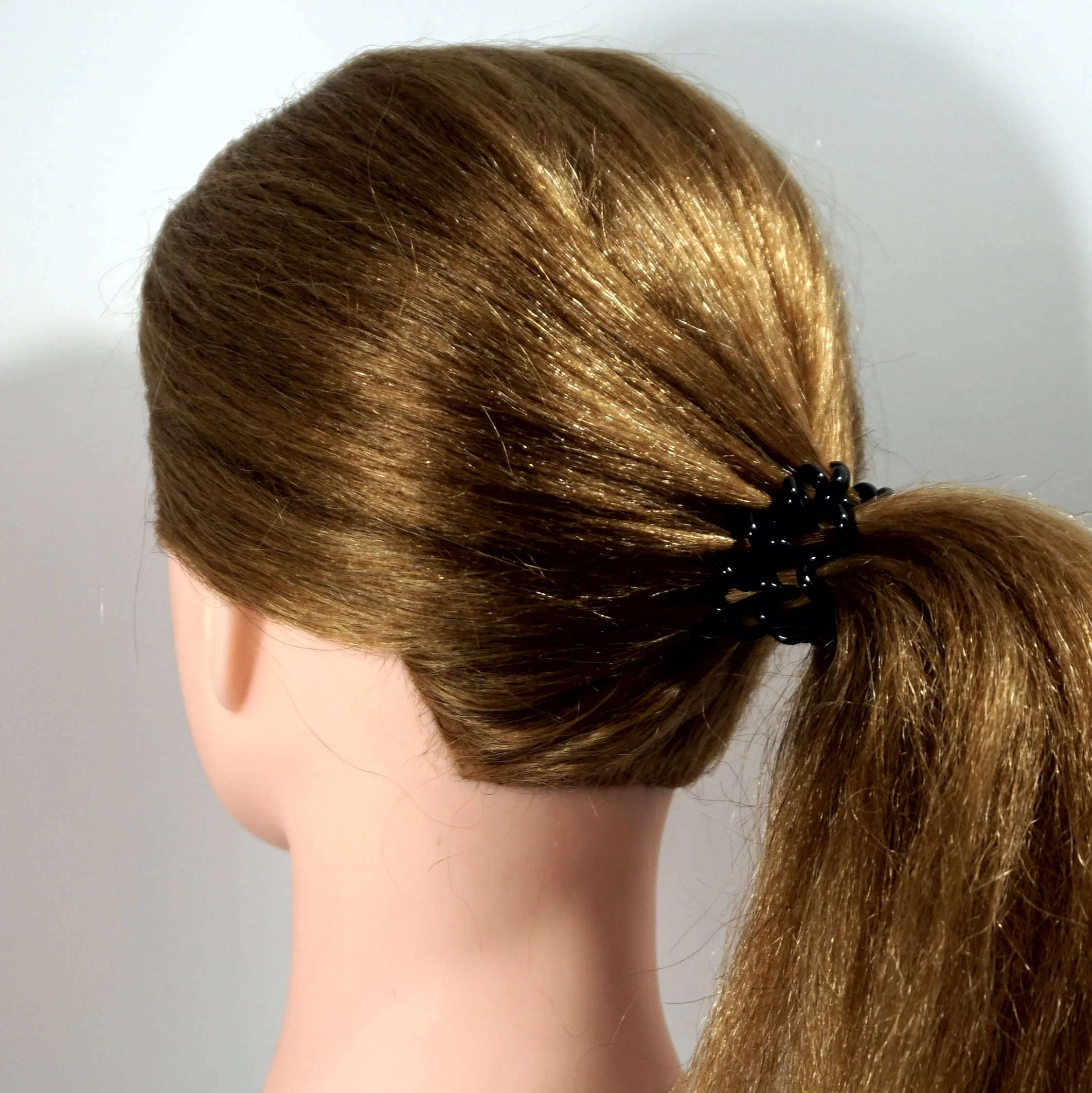 Amelia Beauty Products 8 Small Elastic Hair Coils, 1.5in Diameter Thick Spiral Hair Ties, Gentle on Hair, Strong Hold and Minimizes Dents and Creases, Black