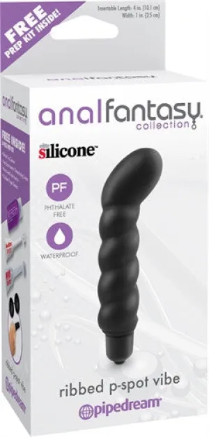Anal Fantasy Collection Ribbed P-Spot Vibe - Black