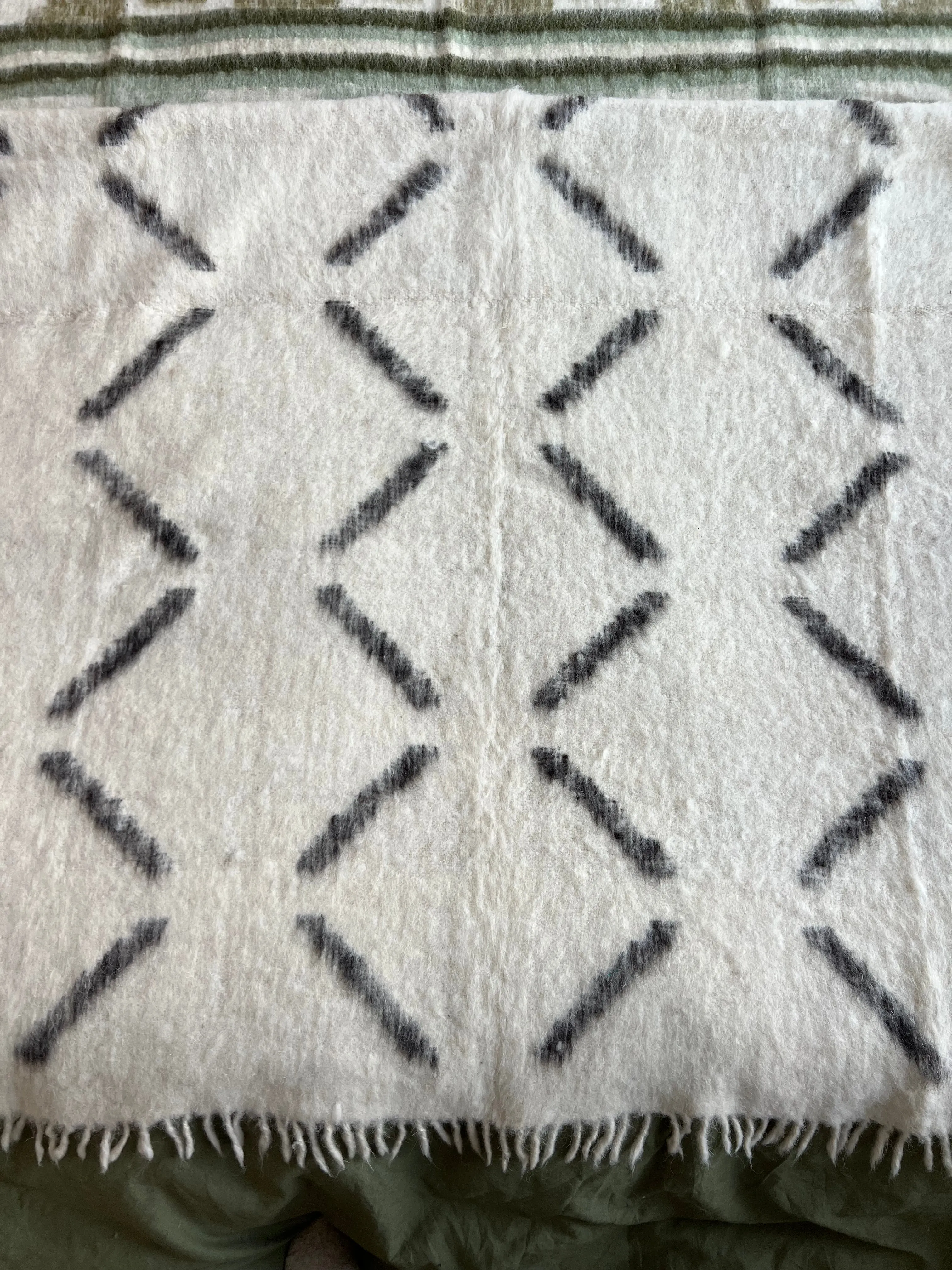 Antigua Wool Blanket  //  Cream/Black