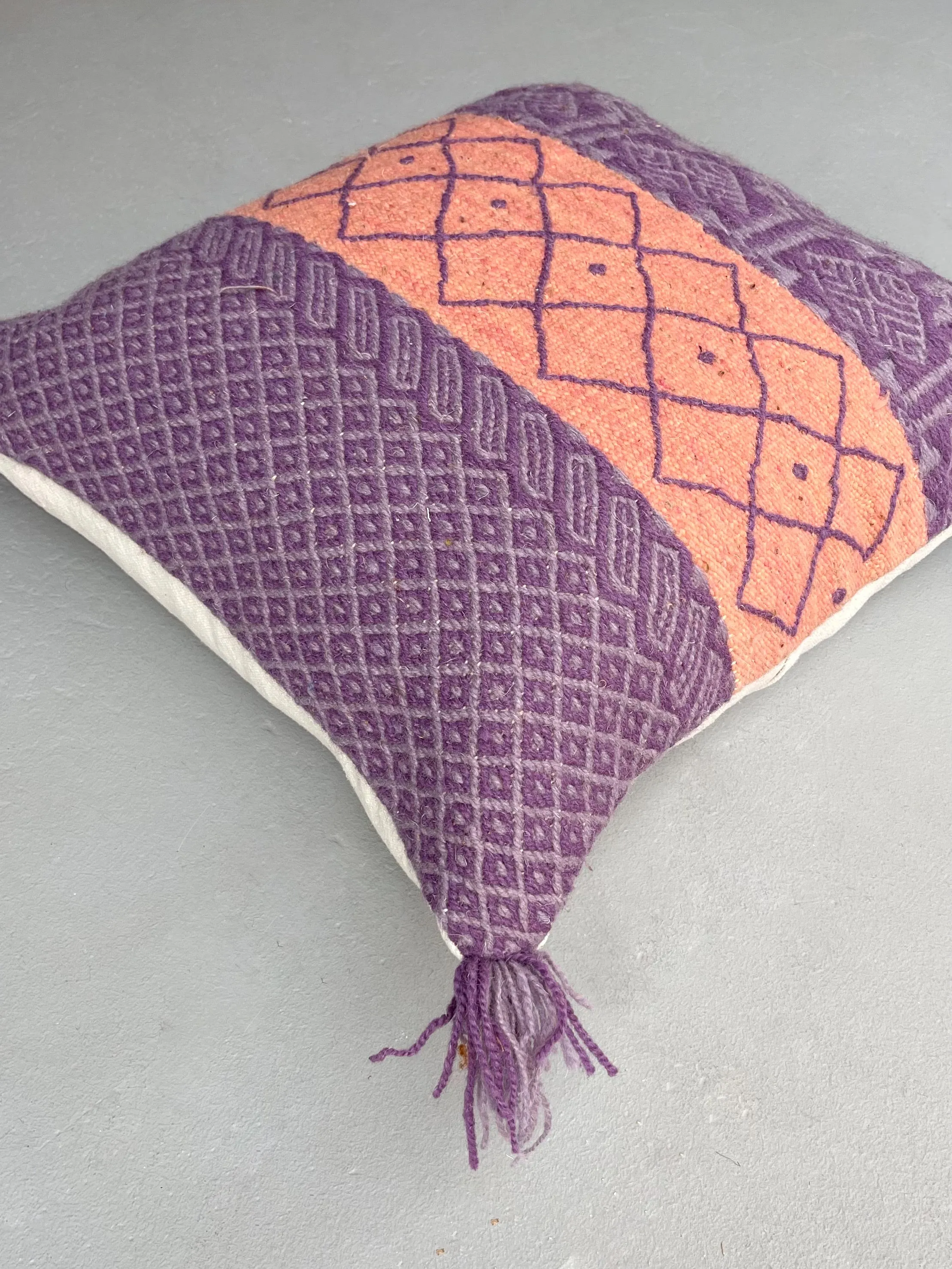 Anzal's Flatweave x Zanafi Pillow - Purple/Pink