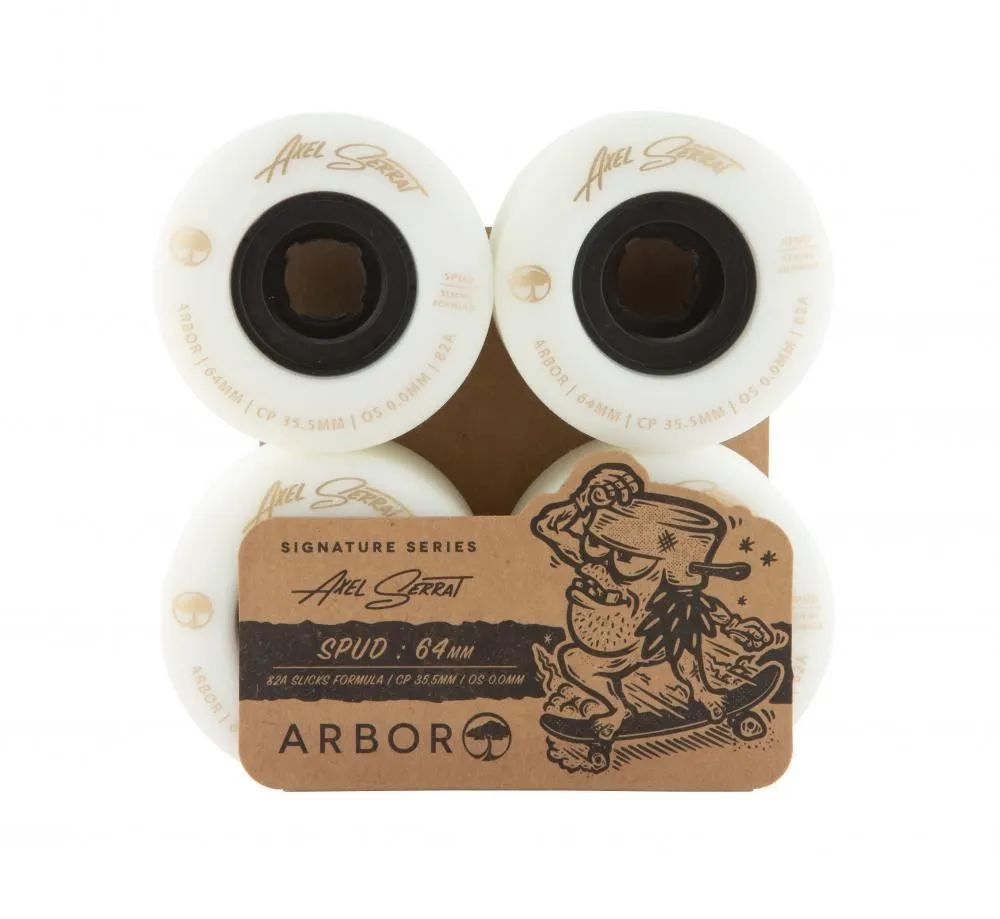 Arbor Signature Skateboard Wheels Spud Axel Serrat 82a - White