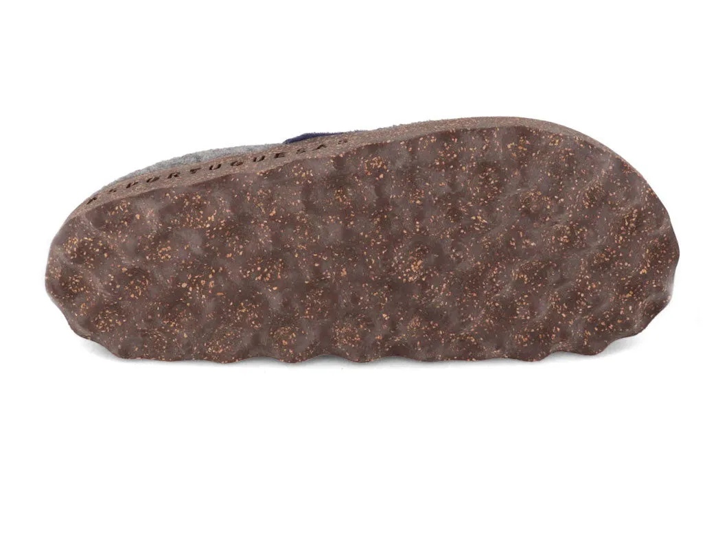 ASPORTUGUESAS Felt Slipper | City, Navy/Concrete