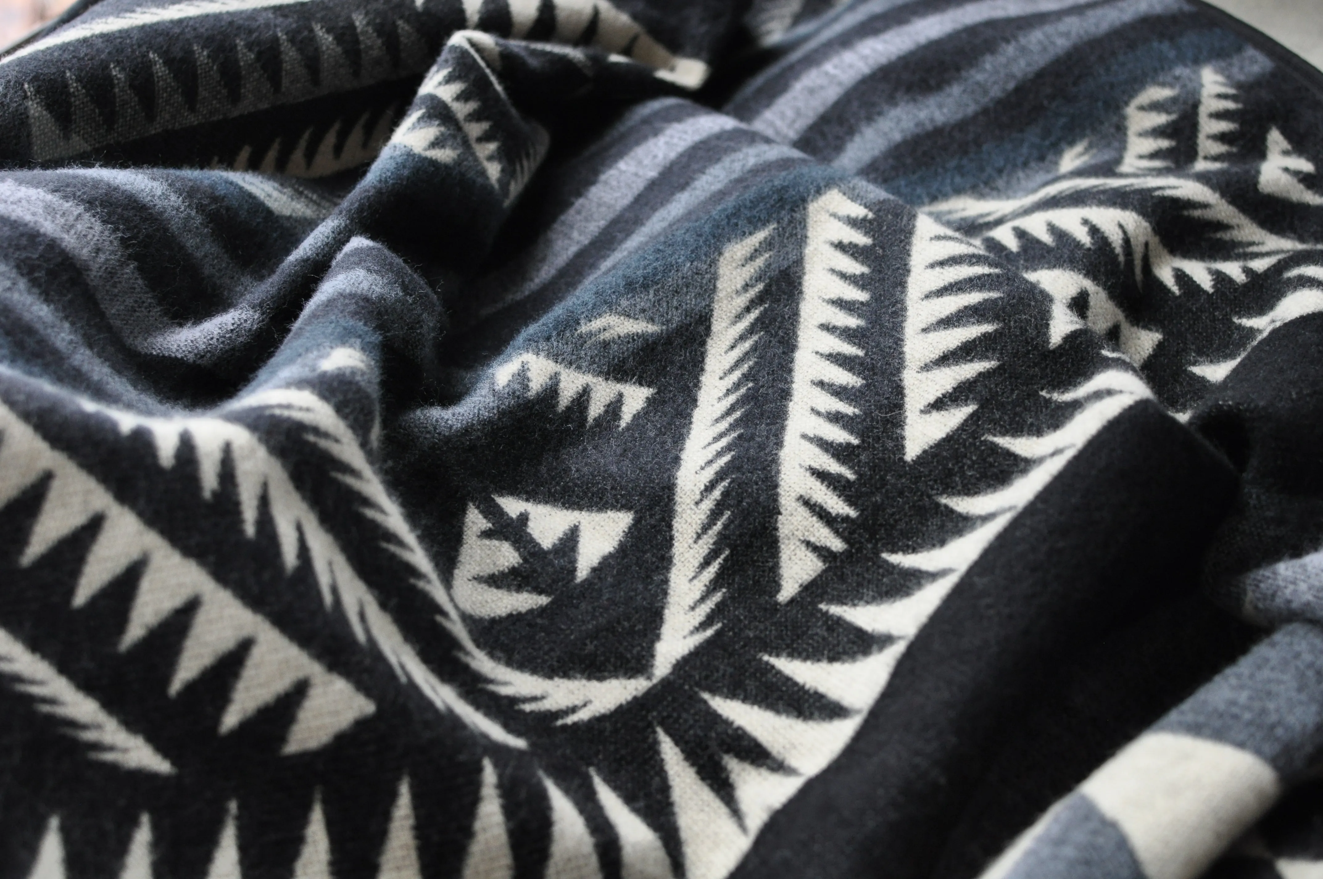 Badlands Aztec Reversible Blanket  //  Grey/Black/Slate/Cream