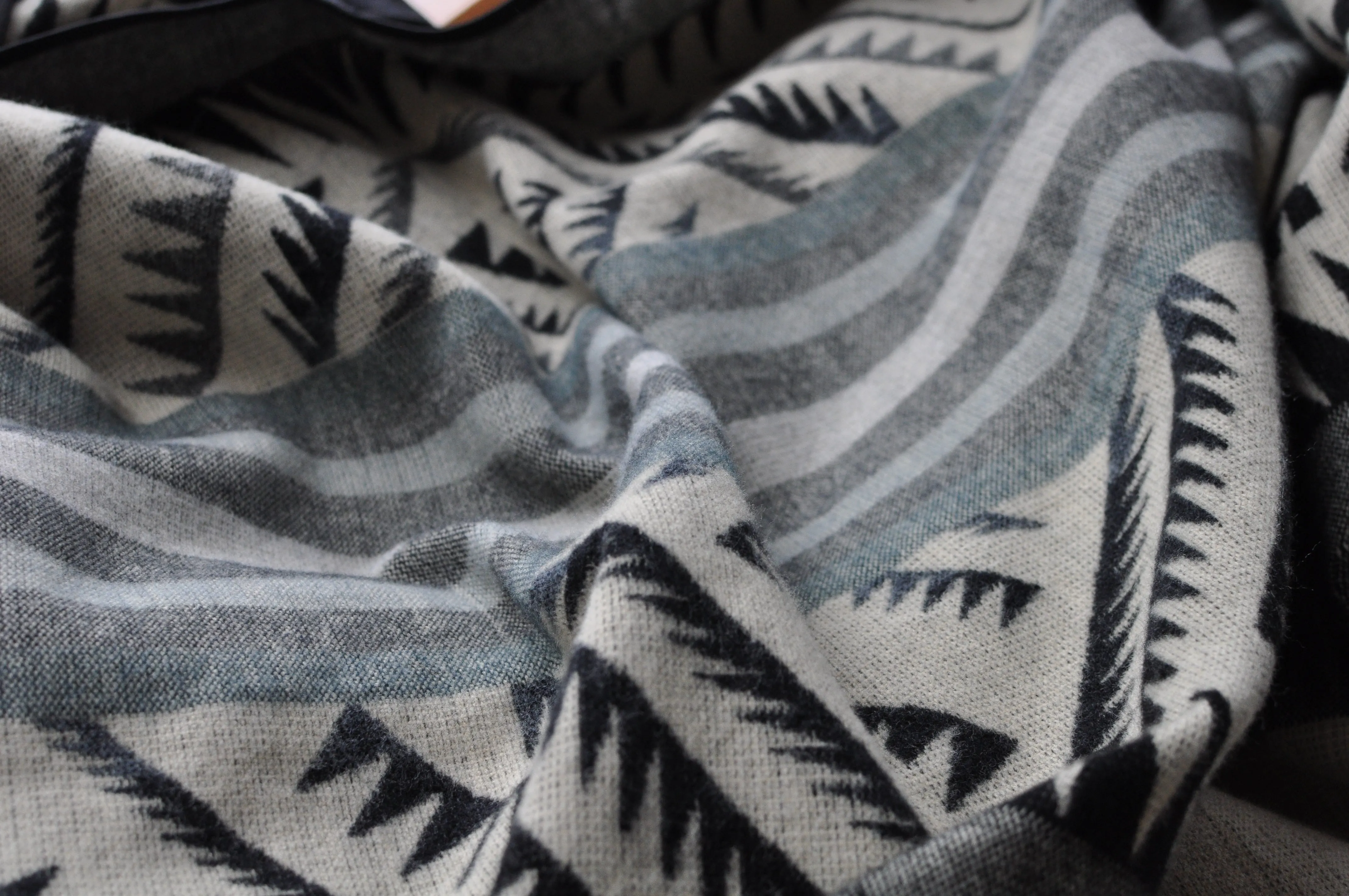 Badlands Aztec Reversible Blanket  //  Grey/Black/Slate/Cream