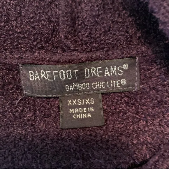 Barefoot Dreams Bamboo Chic Lite Purple Open Front Cardigan XXS/XS