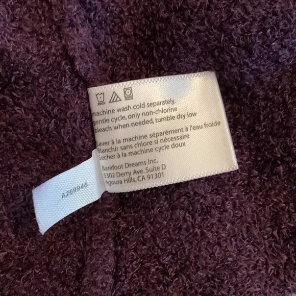 Barefoot Dreams Bamboo Chic Lite Purple Open Front Cardigan XXS/XS